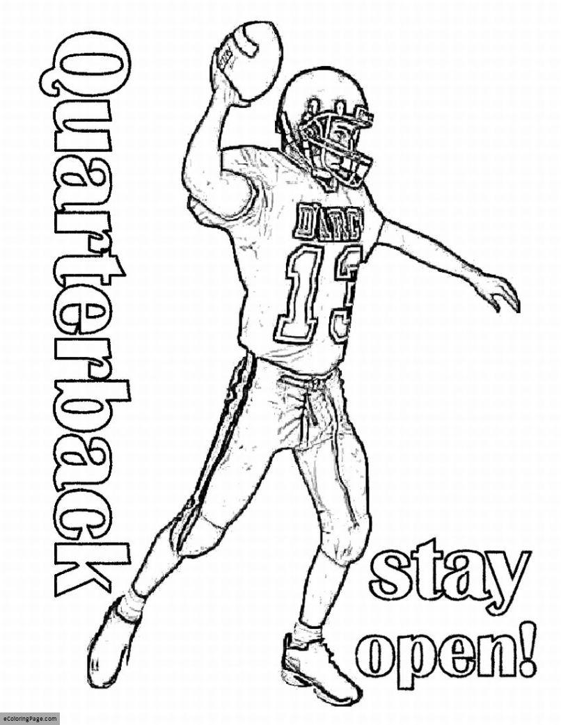 806x1042 Football Quarterback Coloring Page For Kids
