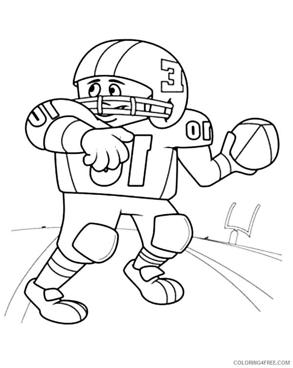 600x753 Football Player Coloring Pages Quarterback Coloring4free