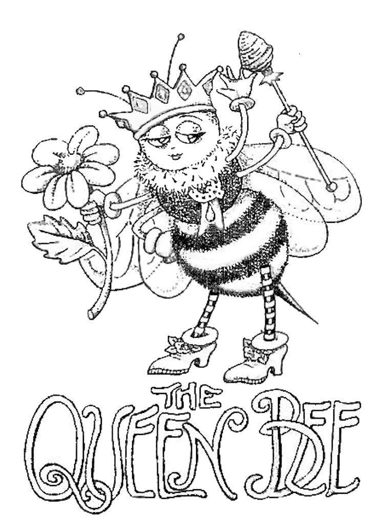 750x1019 The Queen Bee Coloring Page So Cute!!! ) Adult Coloring Pages