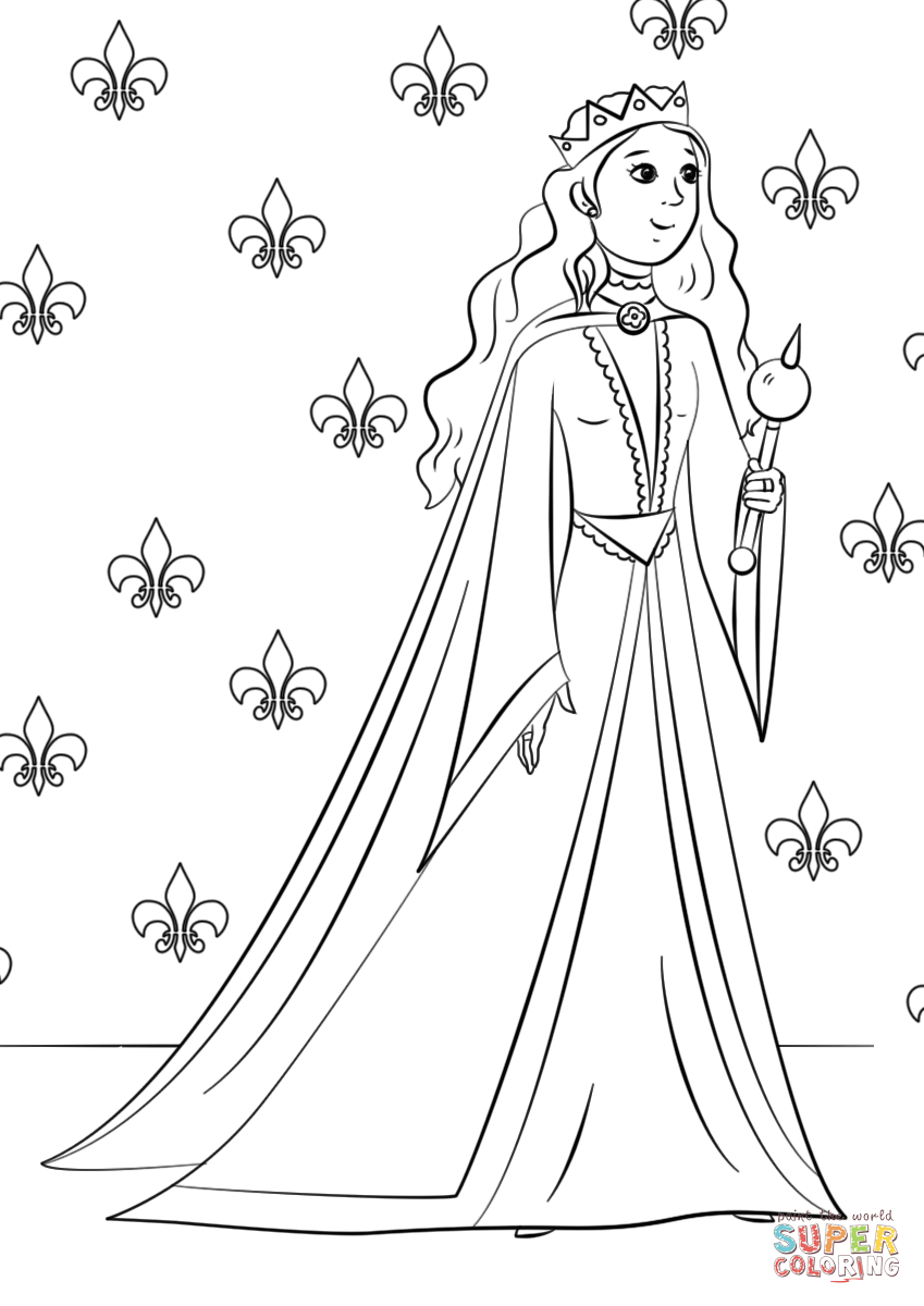 849x1200 Gorgeous Queen Coloring Page Free Printable Pages Prepossessing