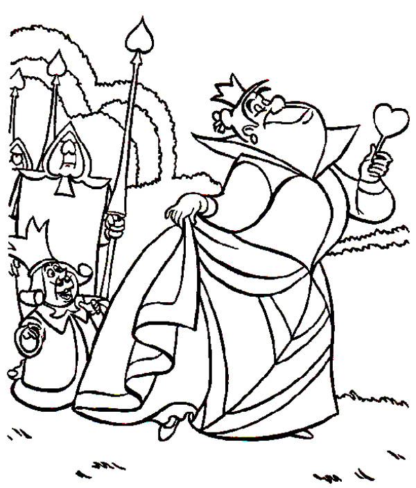600x704 Alice In Wonderland Character King And Queen Of Heart Coloring