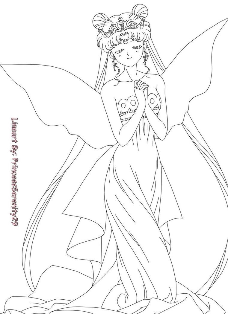 761x1050 Princess Serenity Lineart By Princessserenity29 Coloring Pages