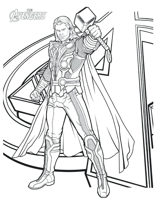 600x782 Avengers Character Thor Coloring Page Download Print Online