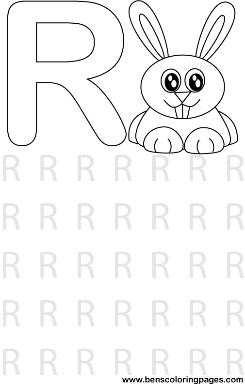505x795 Learning Alphabet Letter R Preschool Coloring Page