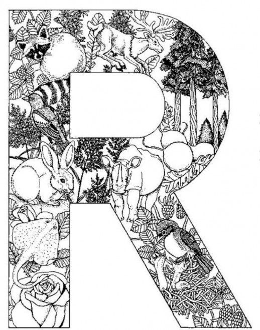 518x659 Fun Animal Print Design In R Letter Coloring Pages Speech