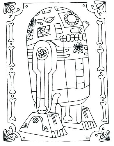 392x500 R2d2 Coloring Page