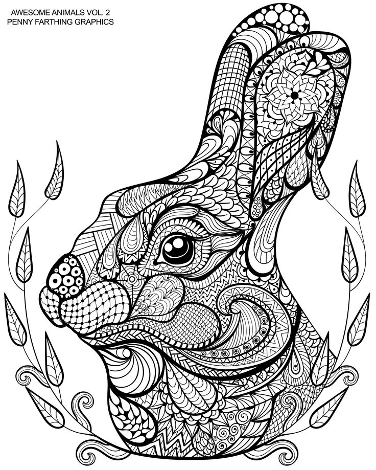 Rabbit Coloring Pages For Adults