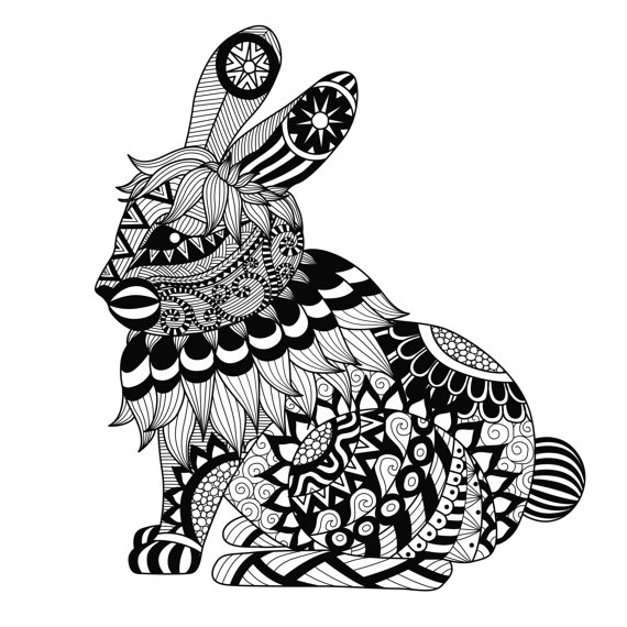 570x570 Items Similar To Rabbit Coloring Page Large Easter Gift Adult Teen