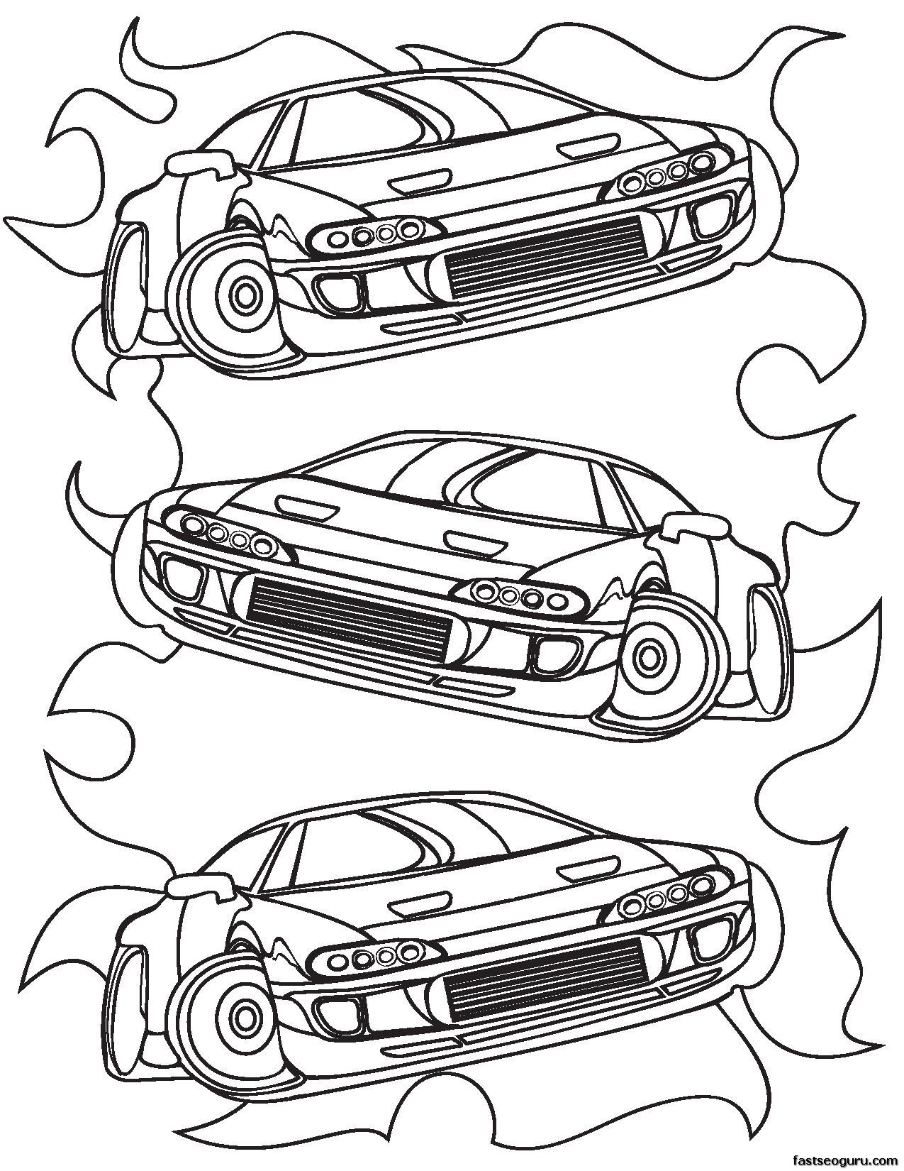 1275x1650 Race Car Coloring Pages