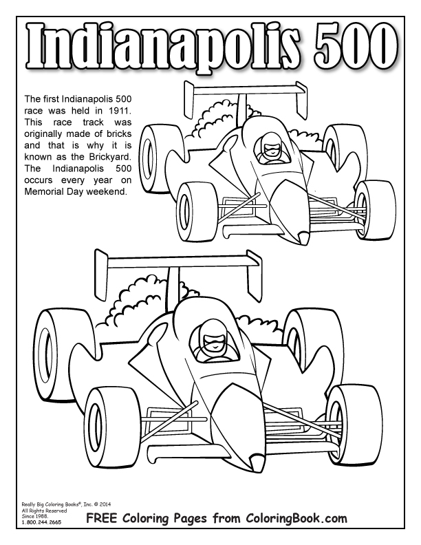 612x792 Coloring Books Free Online Coloring Indianapolis 500 Page
