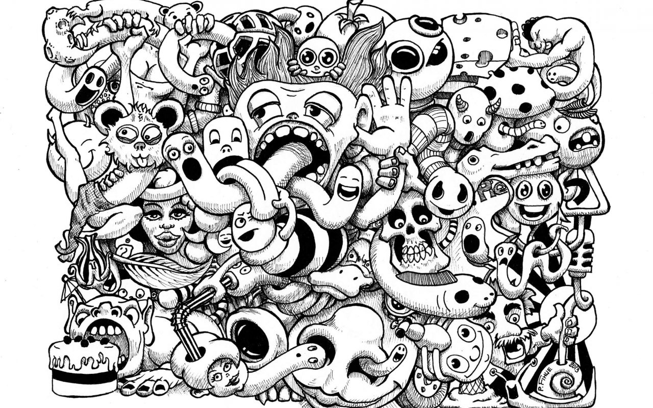 1280x800 Printable Doodle Art Coloring Pages With Additional Unique Adult