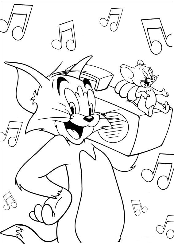 567x794 Download Tom With A Radio Coloring Page Or Print Tom With A Radio