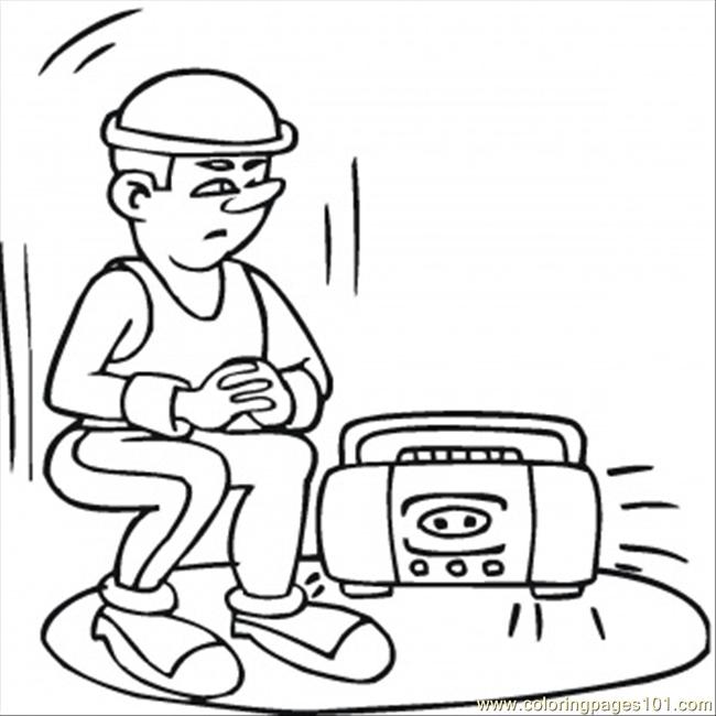 650x650 Listening To The Radio News Coloring Page