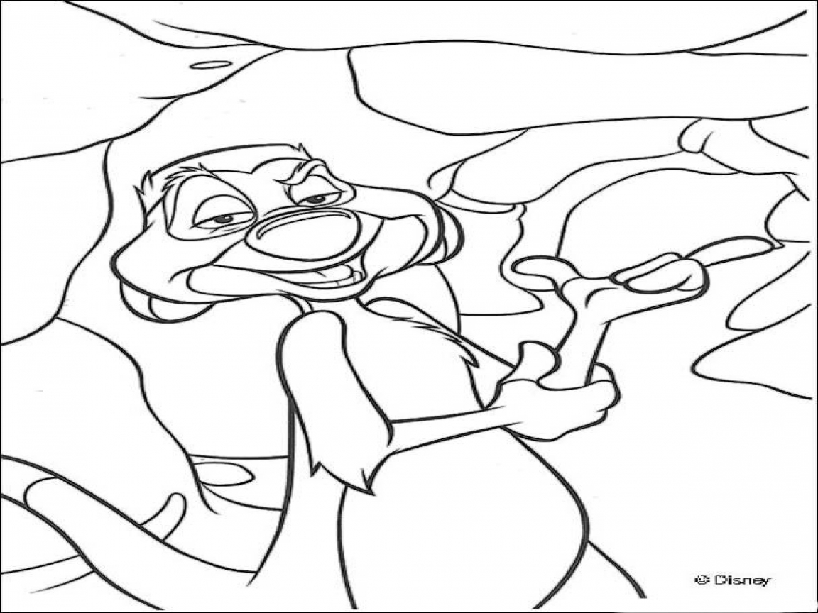 1152x864 Sad Rafiki Coloring Pages Print And Timon The Lion King Page