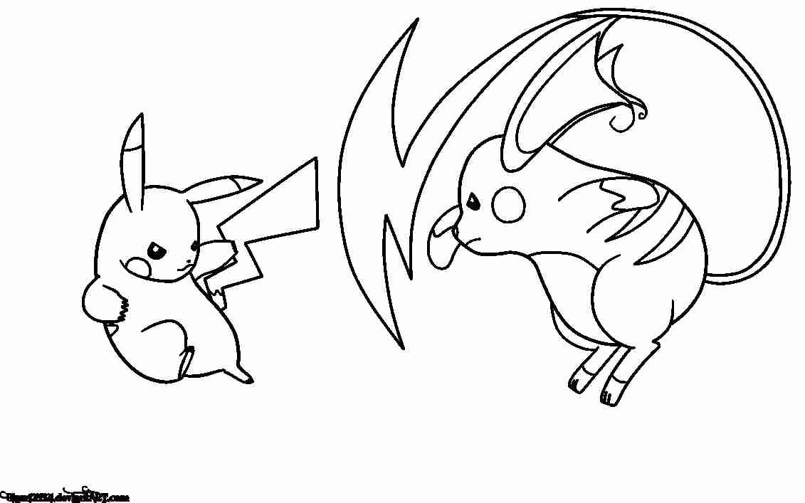1131x707 Genuine Raichu Coloring Page Pokemon Also And Pikachu Endear Pages