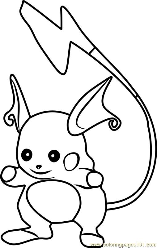 508x800 Raichu Pokemon Go Coloring Page