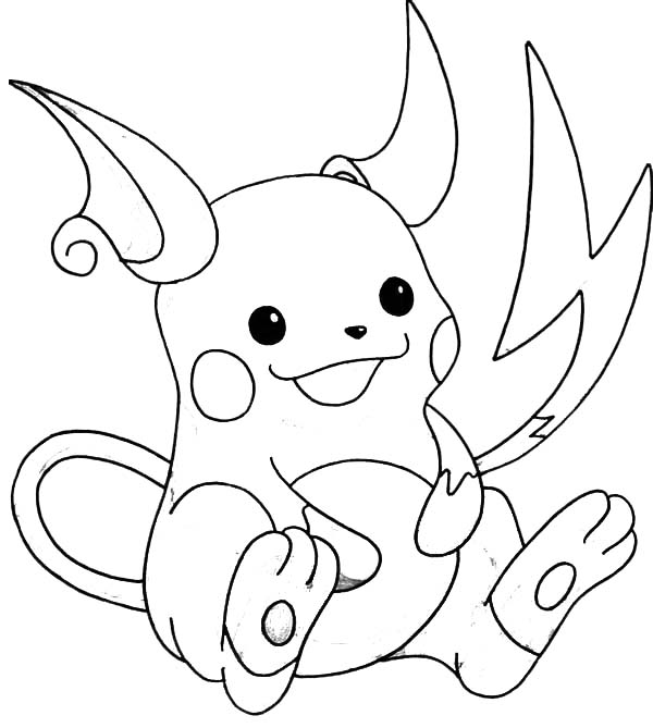 600x669 Cute Raichu Coloring Page Color Luna