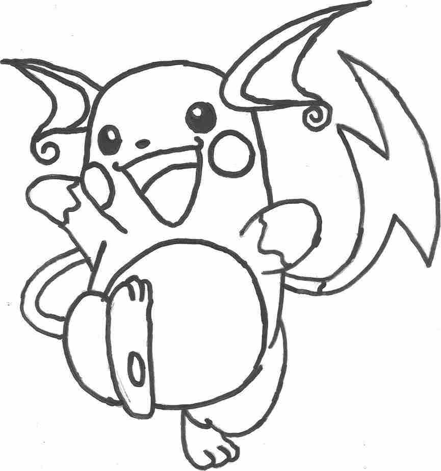865x924 Electric Type Pokemon Raichu Coloring Page Color Luna