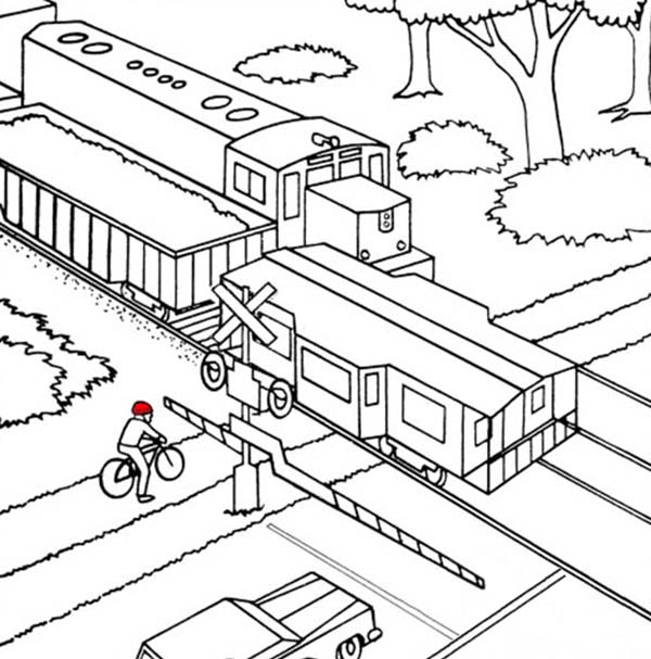 600x607 Railroad Cross Coloring Page Color Luna