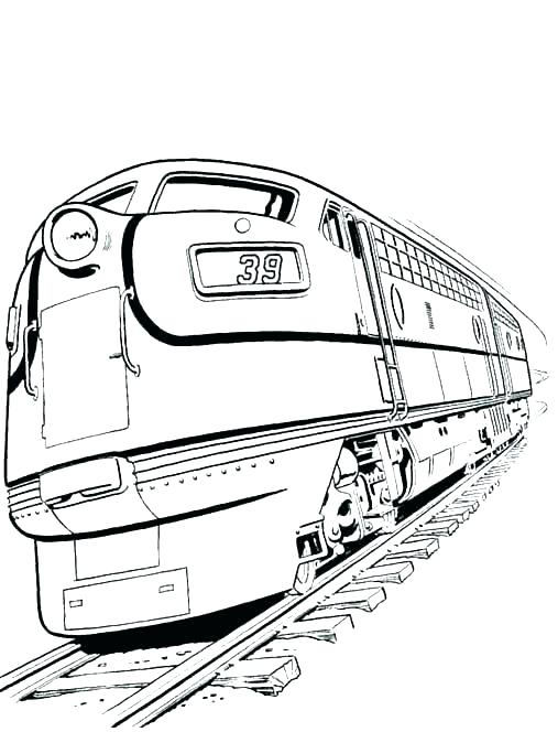 507x664 Freight Train Coloring Pages Long Steam Train On Railroad Coloring