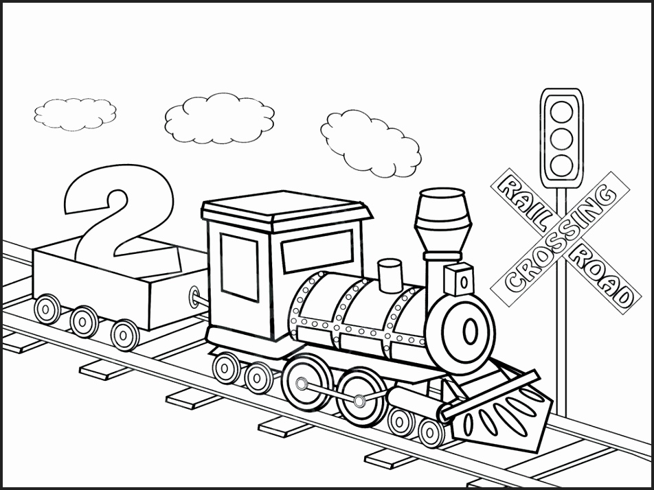952x714 Railroad Crossing Coloring Page Newcoloring123