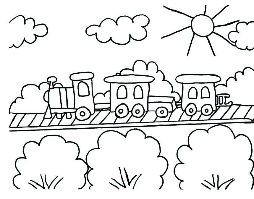 859x673 Beautiful Train Coloring Pages To Print Printable For Kindergarten