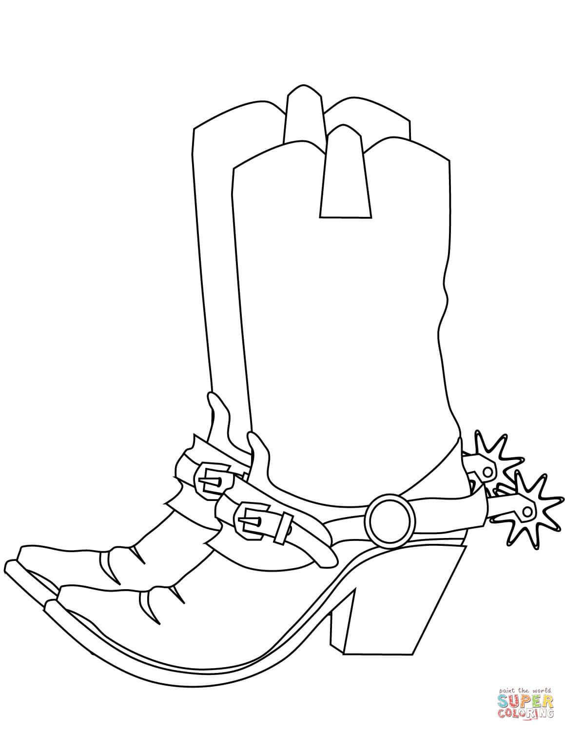 1159x1500 Cowboy Boots Color Page