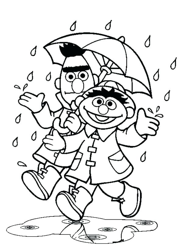 600x820 Weather Coloring Page Rain Coloring Sheet And Under Umbrella