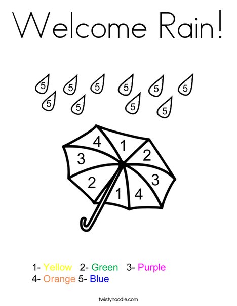 468x605 Welcome Rain Coloring Page