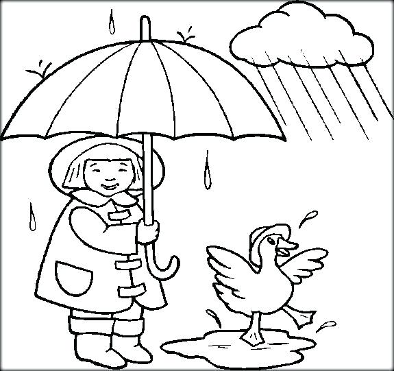 575x541 Weather Coloring Pages Weather Coloring Pages Kids In Rain A Free