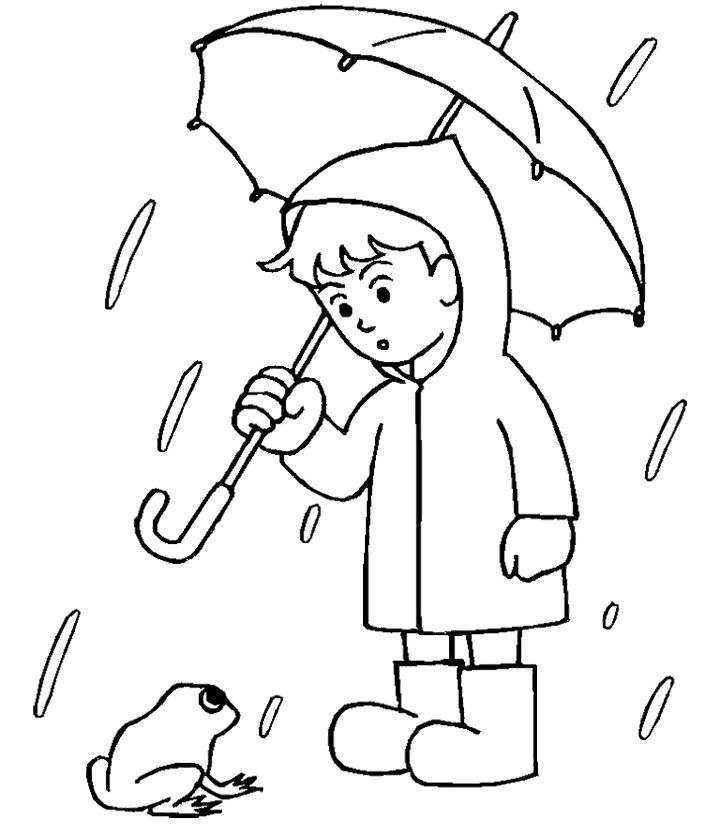 720x837 Boy With His Umbrella And Rain Jacket Under The Spring Rain
