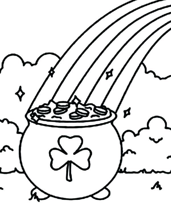 600x714 Pot Of Gold Coloring Pages Pot Of Gold Coloring Page With Pot Gold