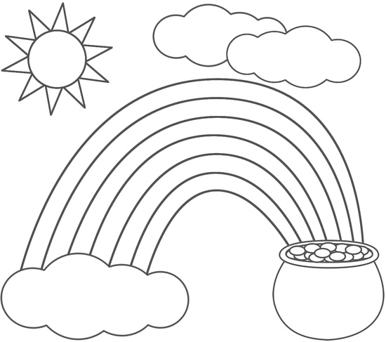 550x487 Pot Of Gold Coloring Page Printable Rainbow And Pot Of Gold