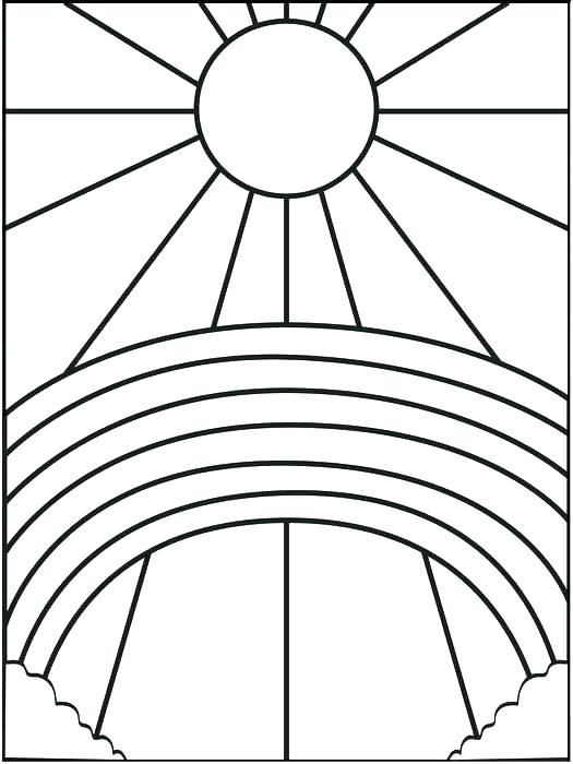 525x700 Coloring Page Of A Rainbow Rainbow Coloring Page For Preschool