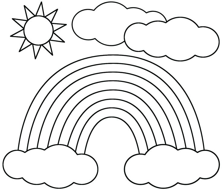 736x629 Rainbow Coloring Pages Rainbow And Sun Coloring Page Rainbow