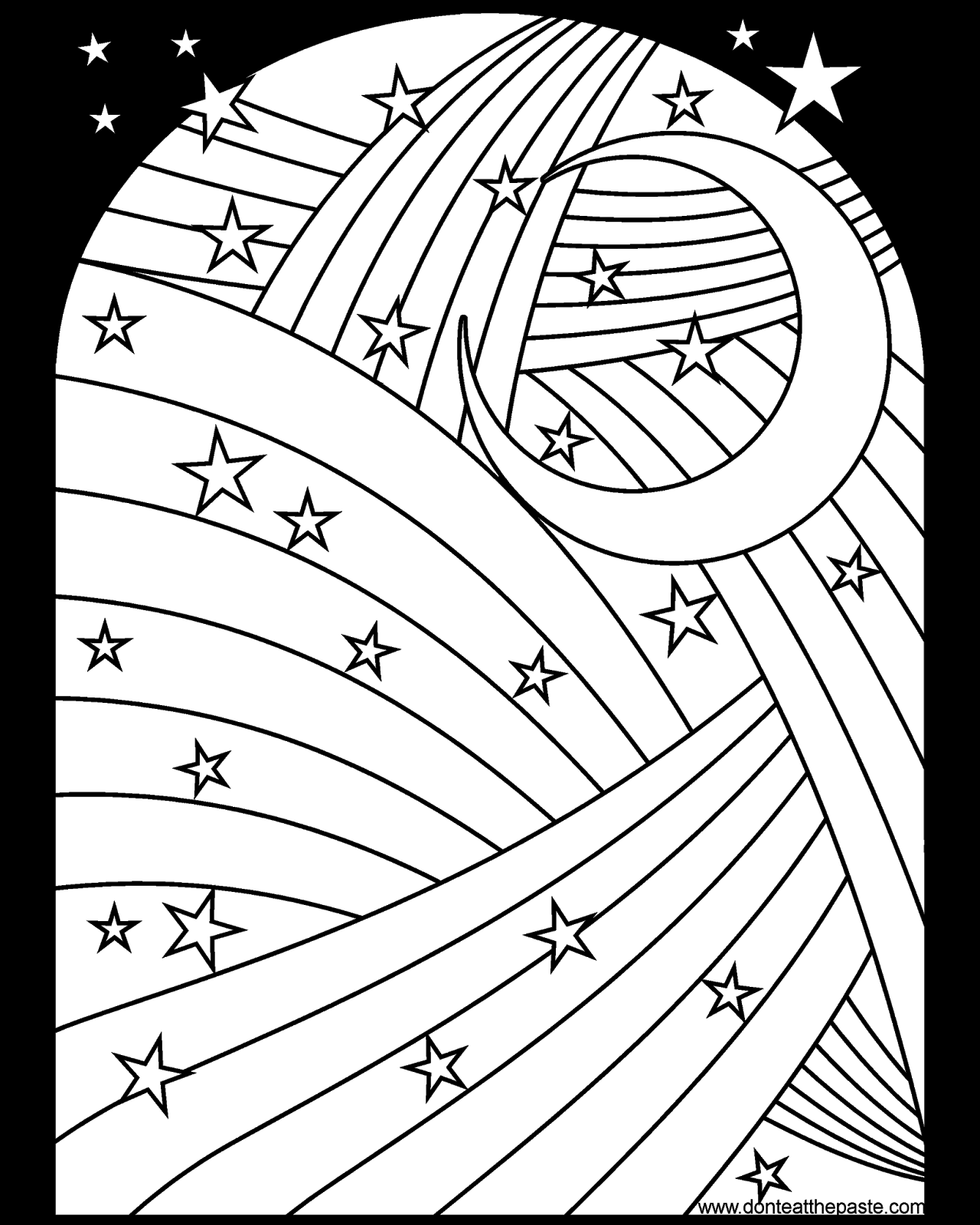 1280x1600 Rainbow, Moon And Stars Coloring Page Available In Jpg And Png