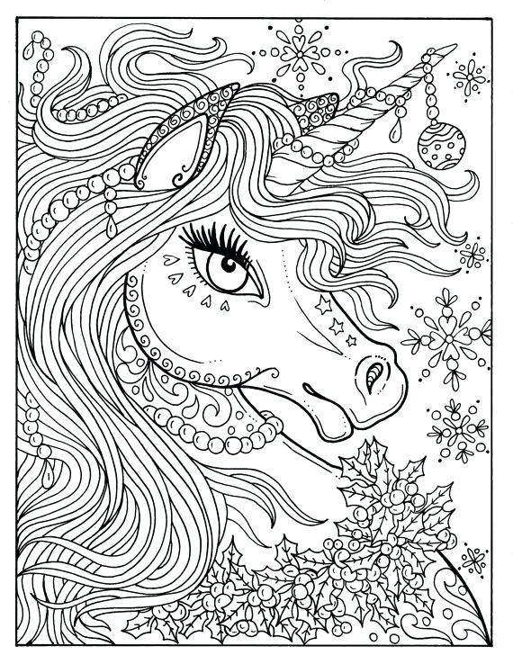 570x738 Unicorn Coloring Page Unicorn Coloring Page Adult Color Book Art