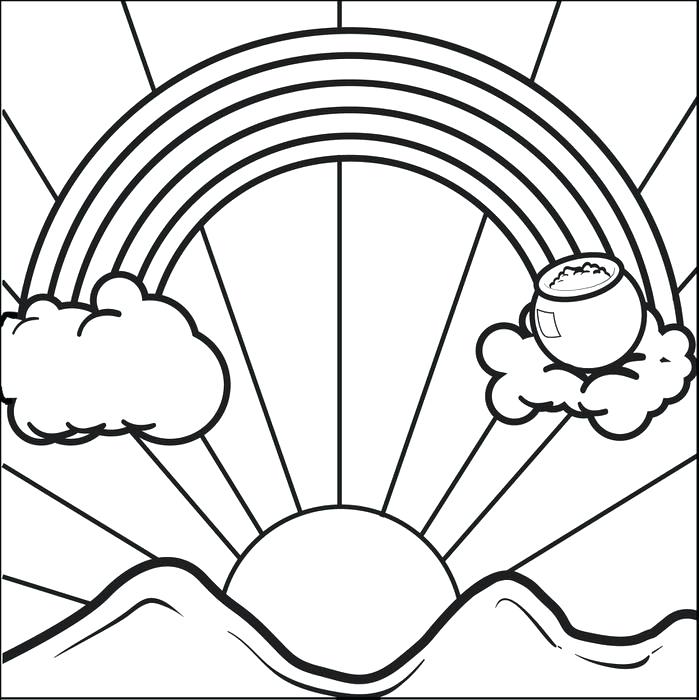 699x700 Rainbow Coloring Rainbow And Pot Of Gold Coloring Page For Kids