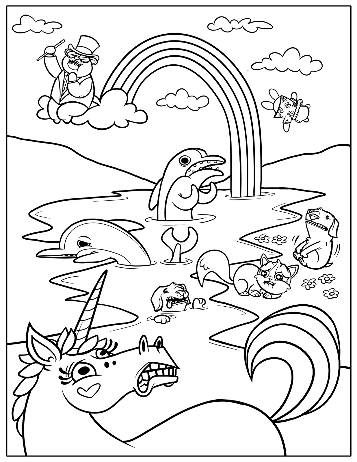 1236x1600 Surging Rainbow Coloring Pages For Toddlers Fr