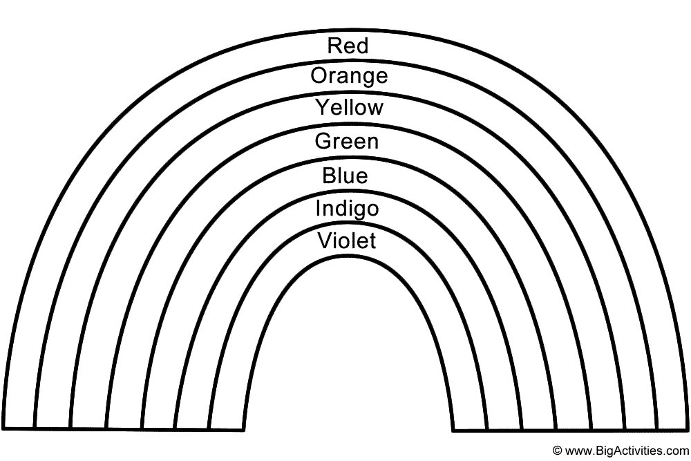 1000x667 Rainbow Coloring Page With Color Words