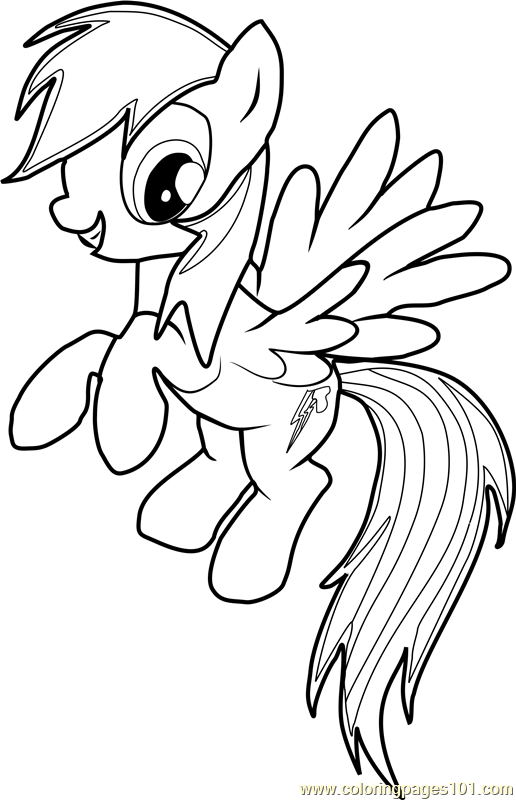 516x800 Rainbow Dash Coloring Page
