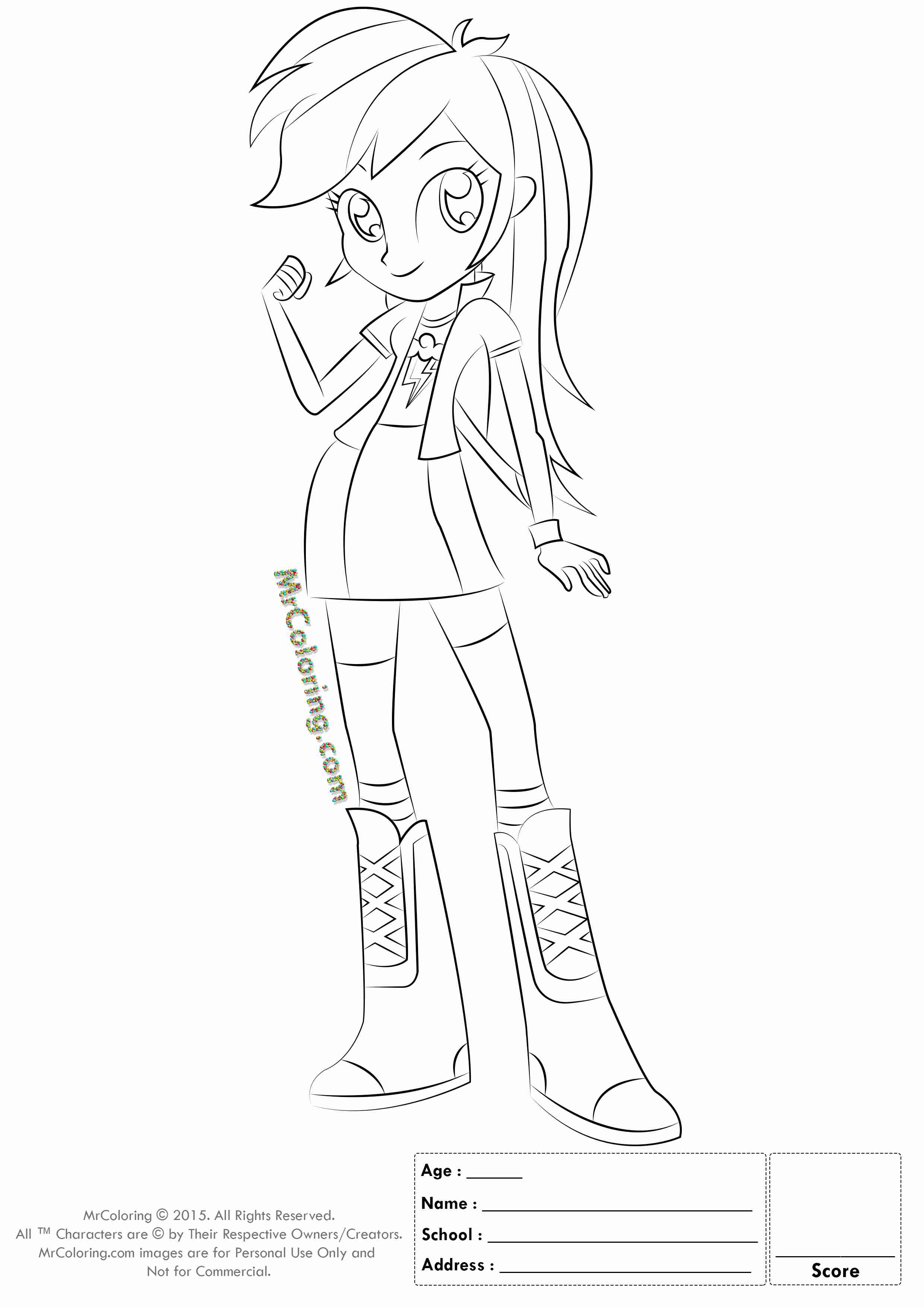 2480x3508 Equestria Girls Rainbow Dash Coloring Pages Free Beautiful Olegratiy