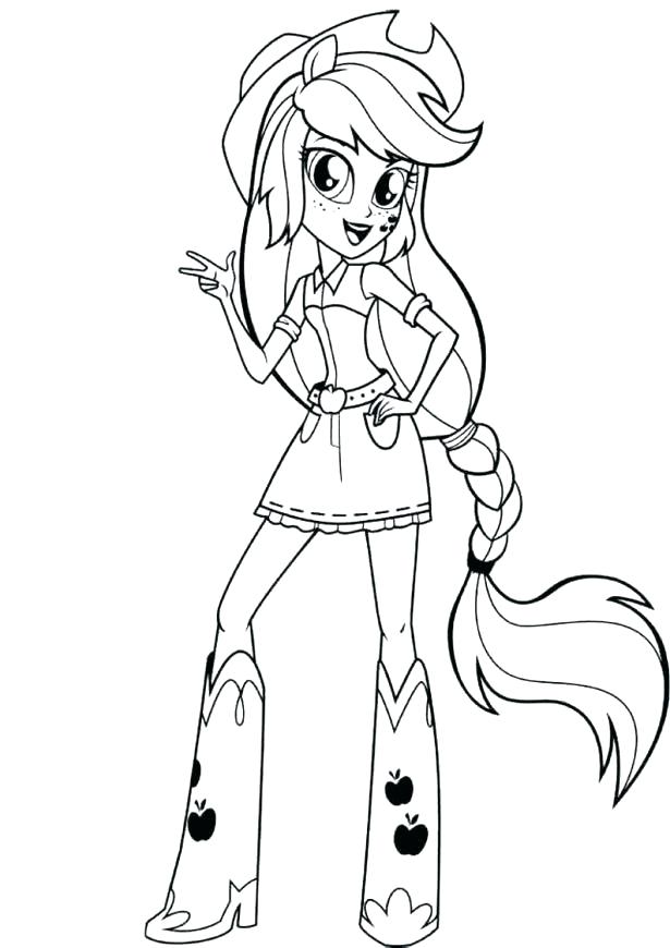 615x870 Applejack Coloring Pages Online Cartoon Girls Rarity Best Rainbow