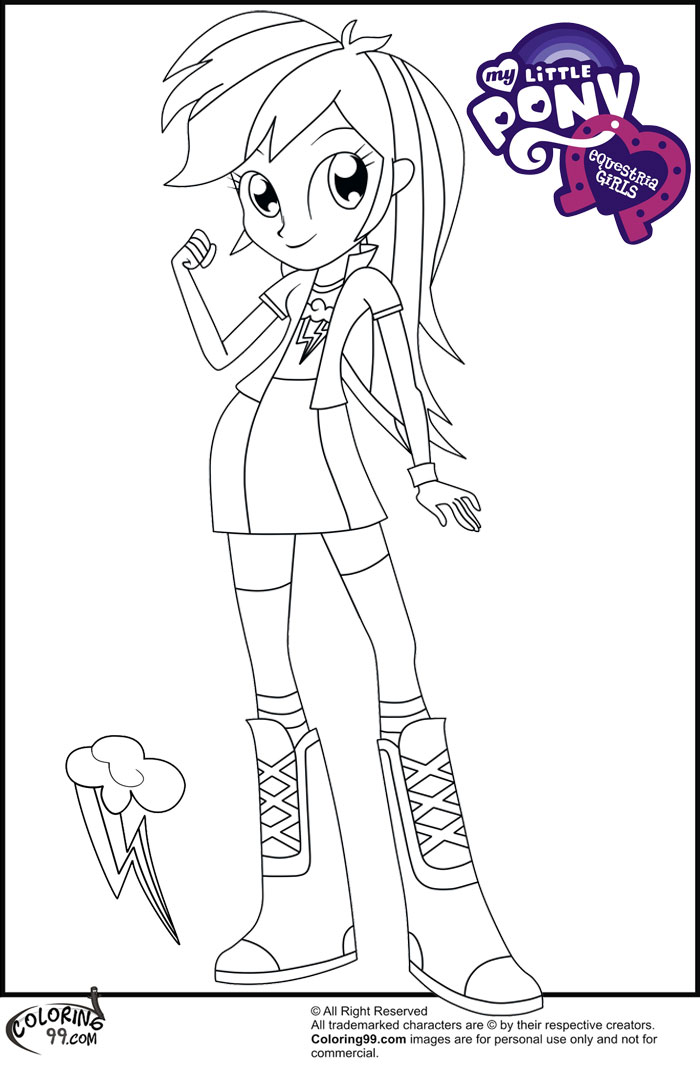 700x1071 Equestria Girls Rainbow Dash Coloring Page