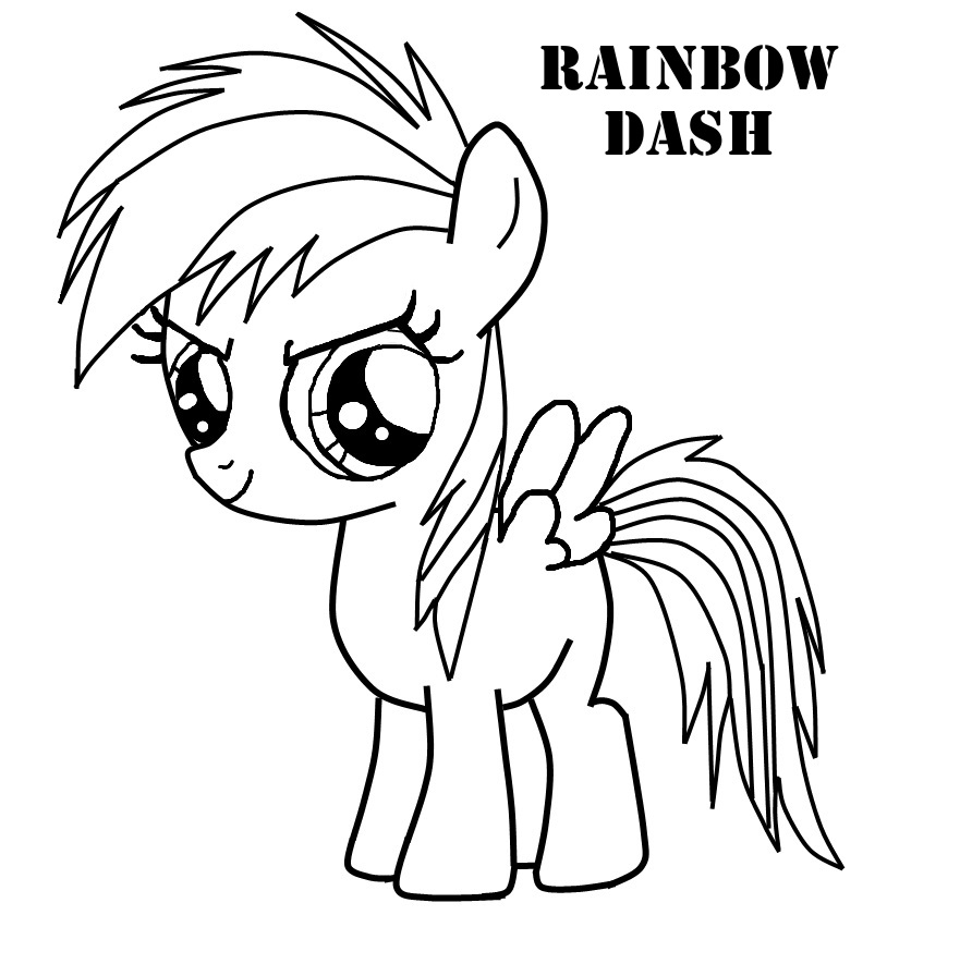 892x896 Rainbow Dash Coloring Page 3