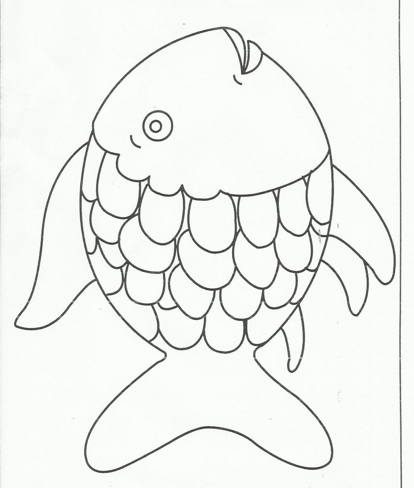 1356x1600 Rainbow Fish Coloring Page