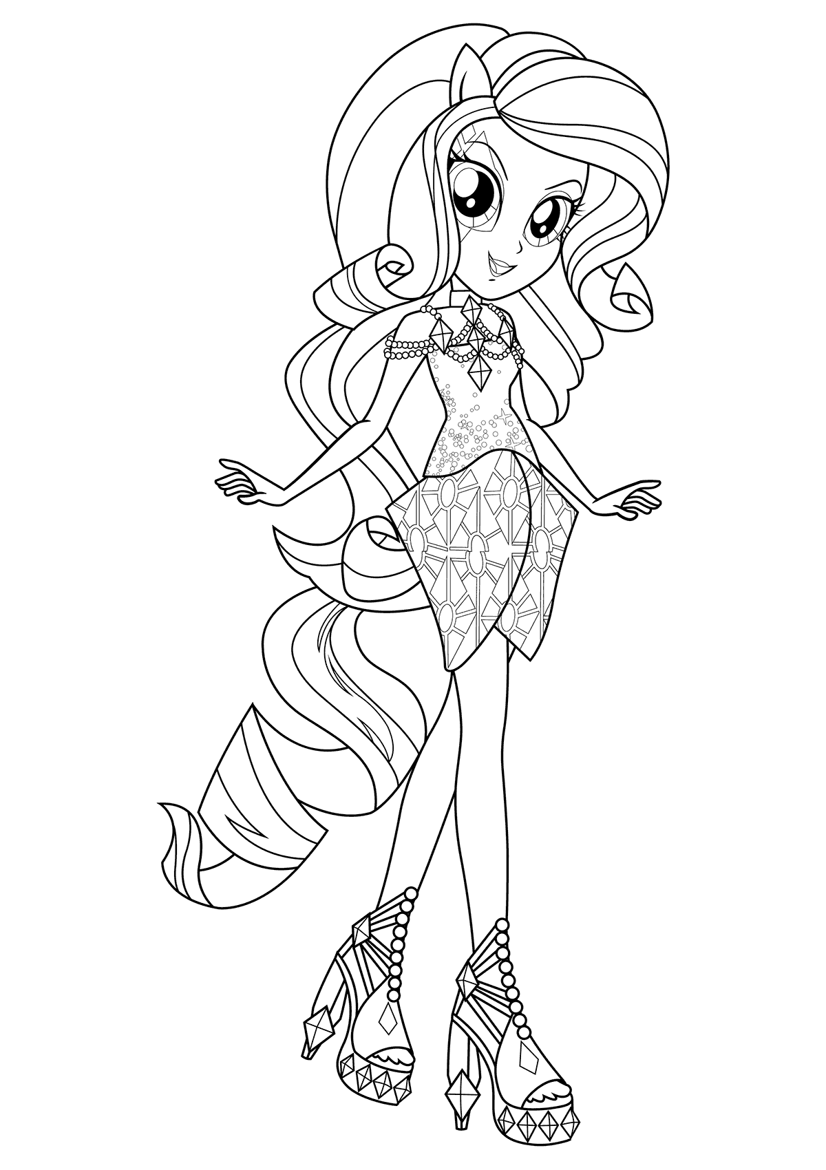 1200x1700 Equestria Girls Rainbow Rocks Coloring Pages Rarity