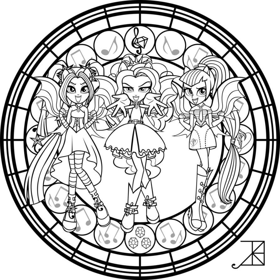 894x894 Sg Dazzlings Coloring Page By Akili Amethyst