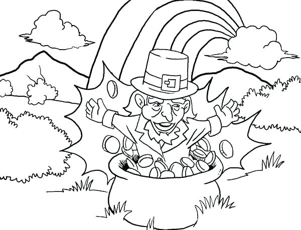 600x459 Pot Of Gold Coloring Page A Kids Drawing Of Pot Of Gold Coloring