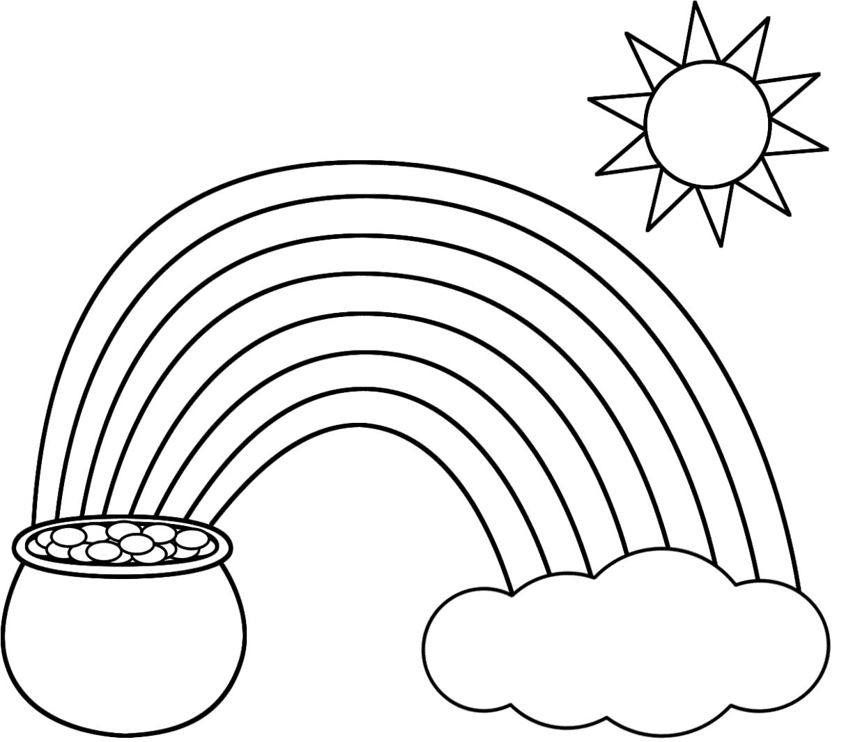 1224x1065 Pot Of Gold Coloring Page Printable